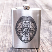 8oz Hawkins Chief of Police Stainless Steel Flask