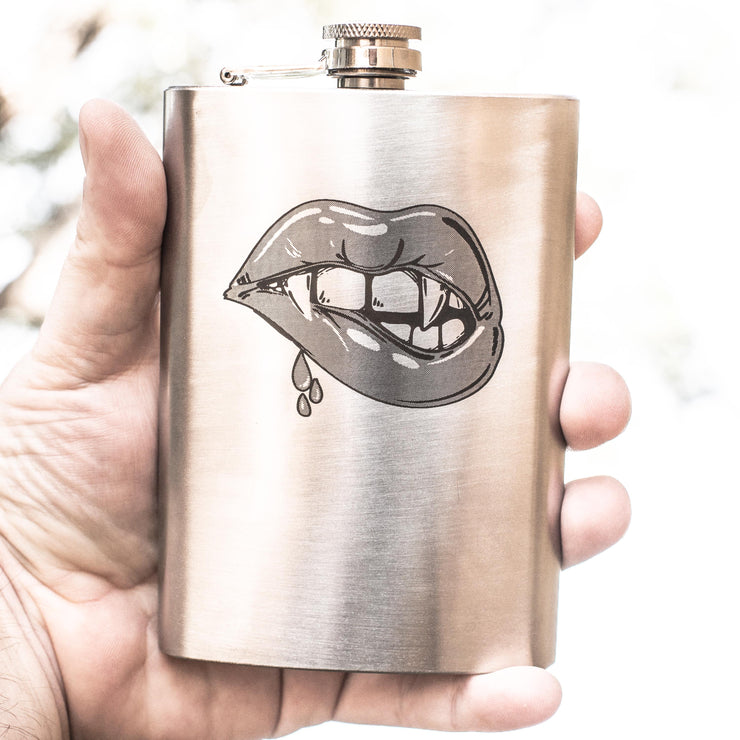 8oz His & Hers - Vampire - Flask Set of Two Laser Engraved