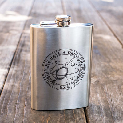 8oz Houston We Have a Drinking Problem Flask