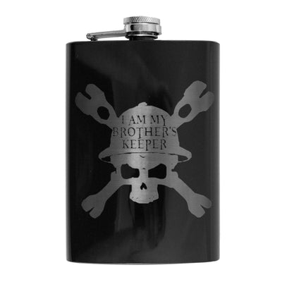 8oz BLACK Helmet Brothers Keeper Flask