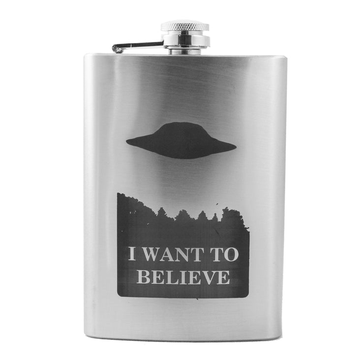 8oz I Want to Believe Stainless Steel Flask