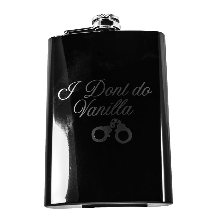 8oz BLACK I Don't Do Vanilla - black flask