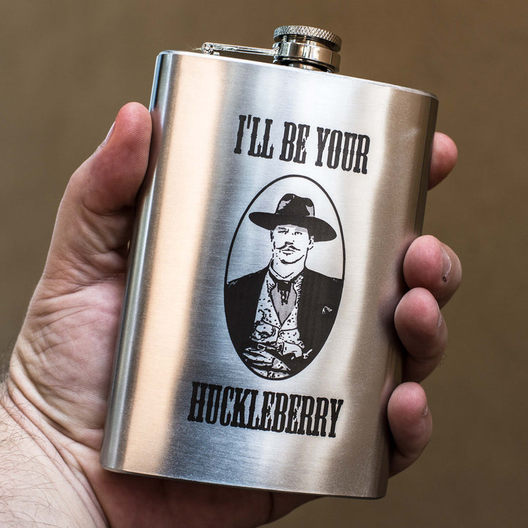 8oz I'll Be Your Huckleberry Stainless Steel Flask