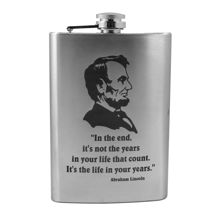 8oz In the End Abraham Lincoln Flask