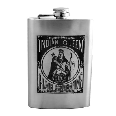 8oz Indian Queen Flask Laser Engraved
