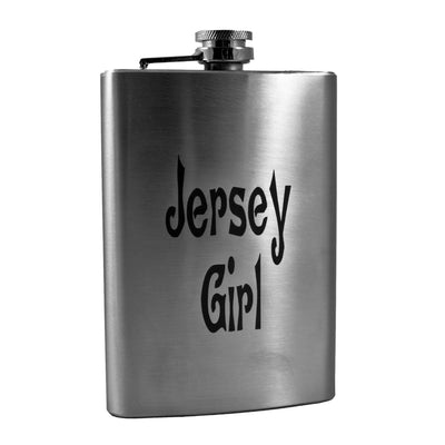 8oz Jersey Girl Flask Laser Engraved
