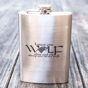 8oz Leave One Wolf Alive Stainless Steel Flask