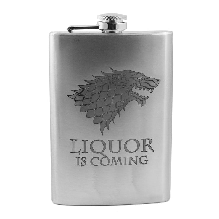 8oz Liquor Is Coming Stainless Steel Flask