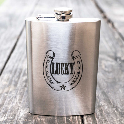 8oz Lucky - Horseshoe Flask