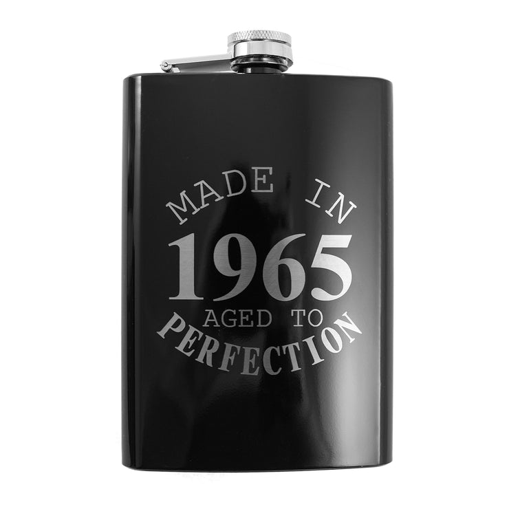 8oz BLACK Made in 1965 Aged to Perfection Flask