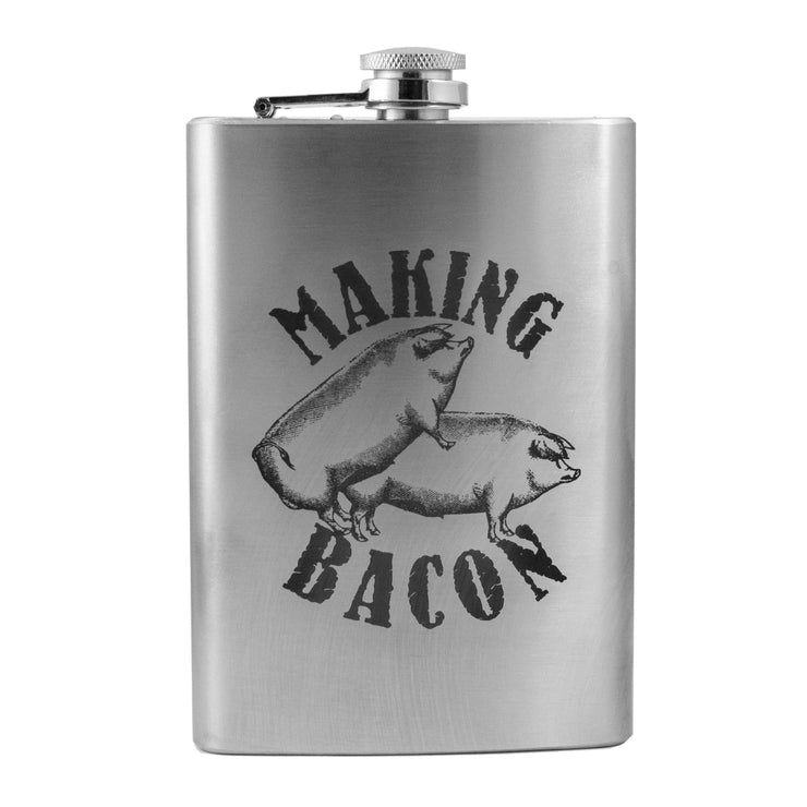 8oz Making Bacon Flask Fun Silly Novelty