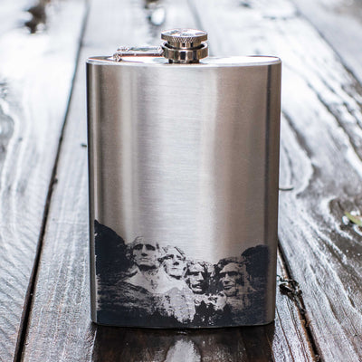 8oz Mt. Rushmore Stainless Steel Flask