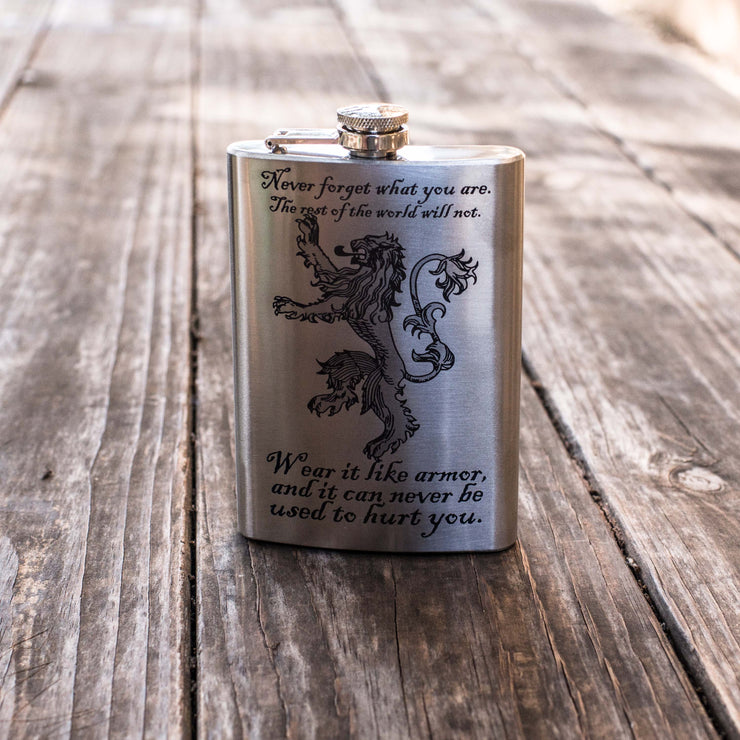 8oz Never Forget What You Are Flask