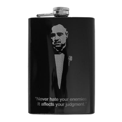 8oz BLACK Never Hate Your Enemies Flask