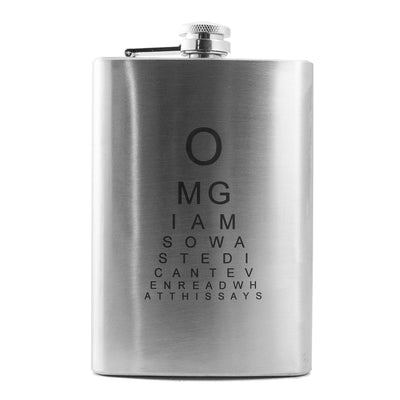 8oz OMG Eye Exam Stainless Steel Flask