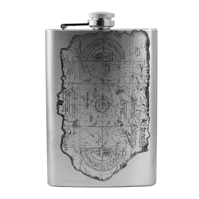 8oz One Eyed Willie Treasure Map Stainless Steel Flask