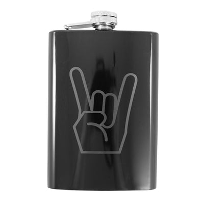 8oz Peace Black Flask