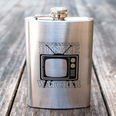 8oz Professional Binge Watcher Stainless Steel Flask