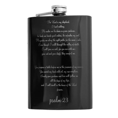 8oz Psalm 23 Black Flask