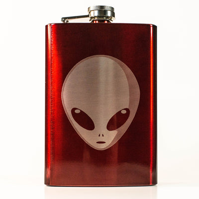 8oz RED Alien Flask