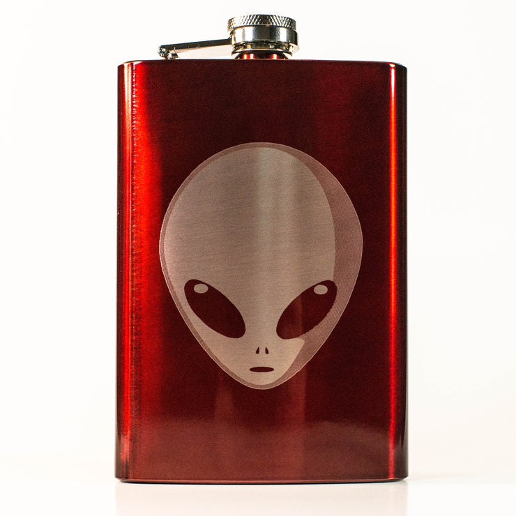 8oz RED Alien Flask