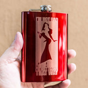 8oz RED I'm Not Bad Flask