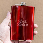 8oz RED Liquid Sarcasm Flask