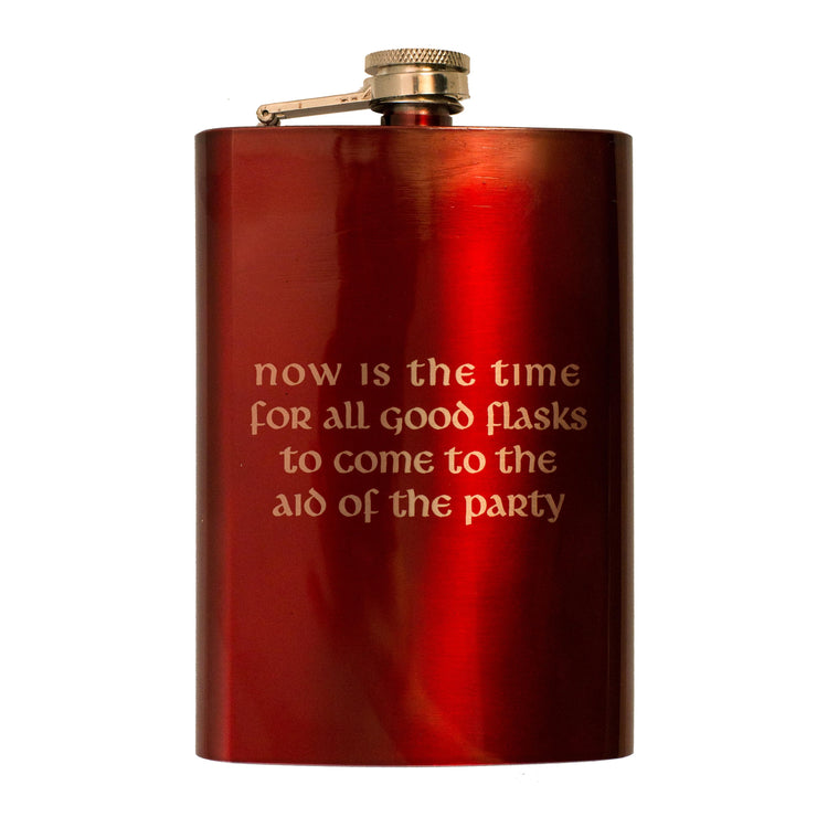 8oz RED Now Is the Time Flask