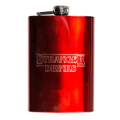 8oz RED Stranger Drinks Flask