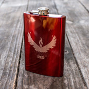 8oz RED Team Red Flask