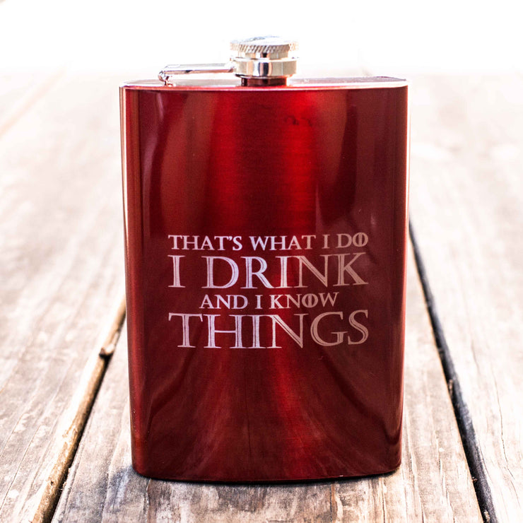 8oz RED That's What I Do Flask