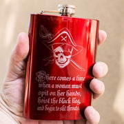 8oz RED There Comes a Time Flask