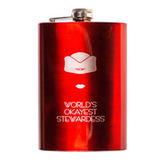 8oz RED World's Okayest Stewardess Flask