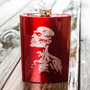 8oz RED Zombie Flask