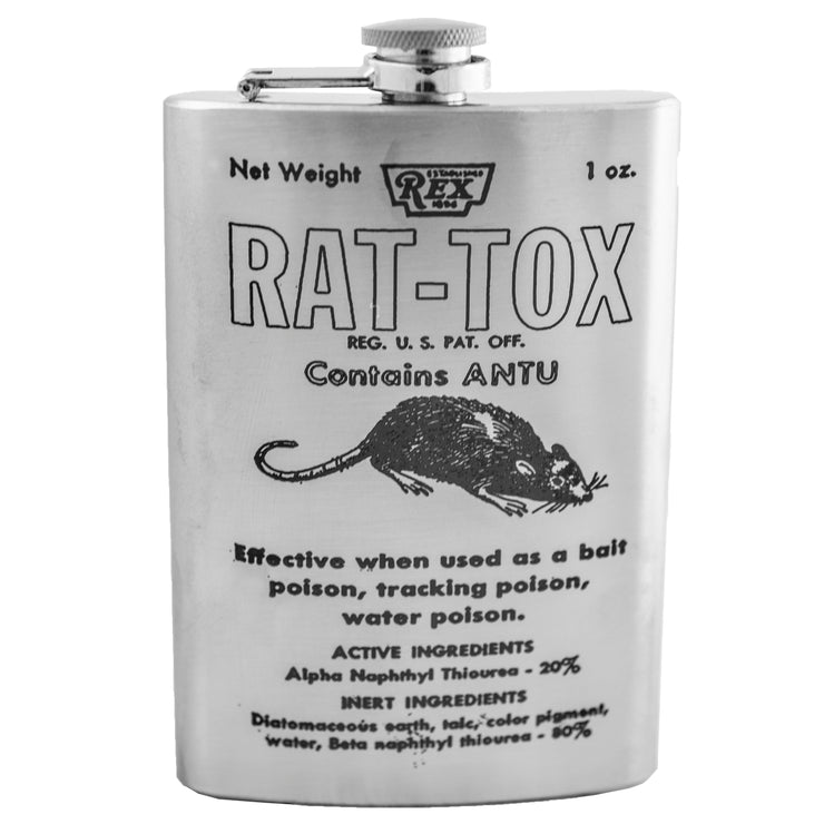 8oz Rat Tox Flask Laser Engraved