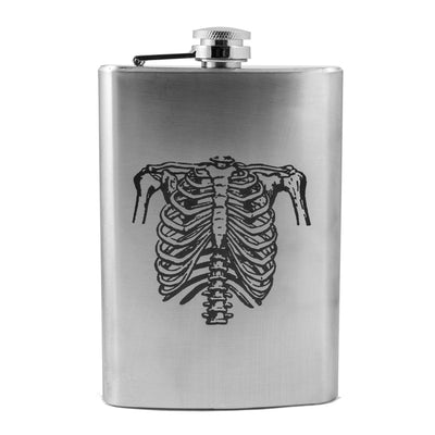 8oz Ribs - Stainless Steel Flask