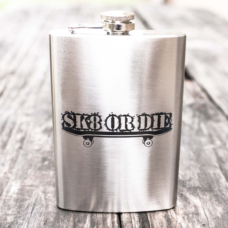8oz SK8 or DIE Flask