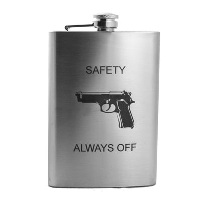8oz Safety Always Off Stainless Steel Flask
