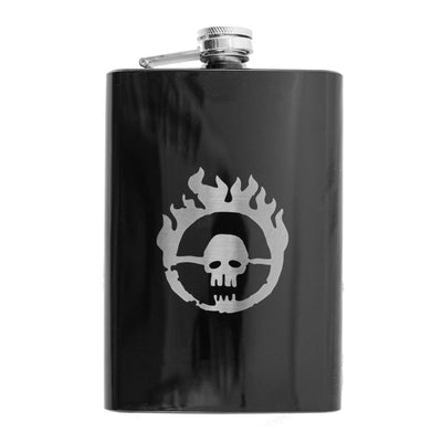 8oz Skull Branding Black Flask