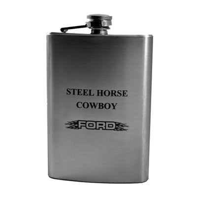 8oz Steel Horse Cowboy Flask