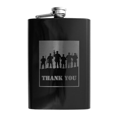 8oz Thank You - Military Black Flask