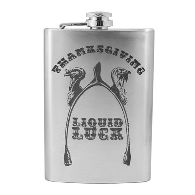 8oz Thanksgiving Liquid Luck Stainless Steel Flask