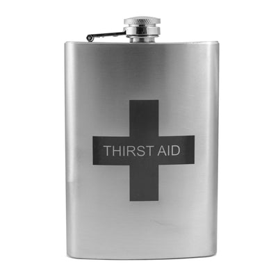 8oz Thirst Aid Flask Fun Silly Novelty
