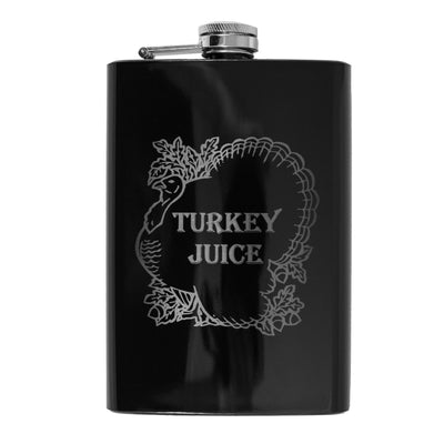 8oz Turkey Juice Black Flask