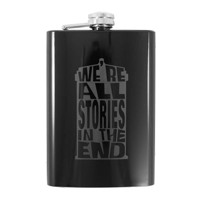 8oz We're All Stories in the End - Black Flask