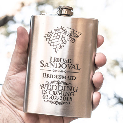 8oz Wedding is Coming Flask CUSTOM PERSONALIZED