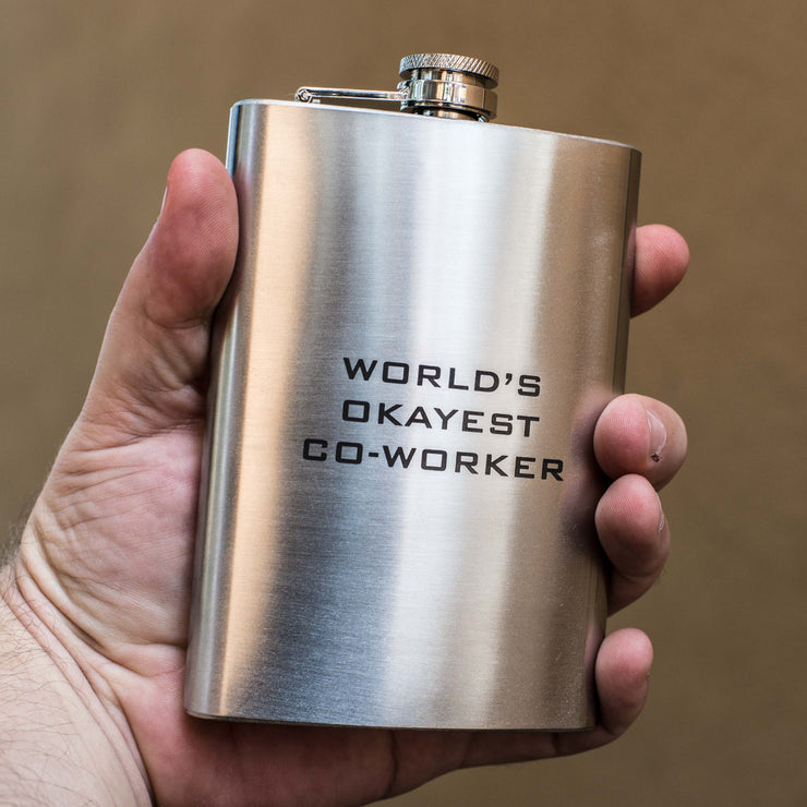 8oz World's Okayest Co-Worker Flask