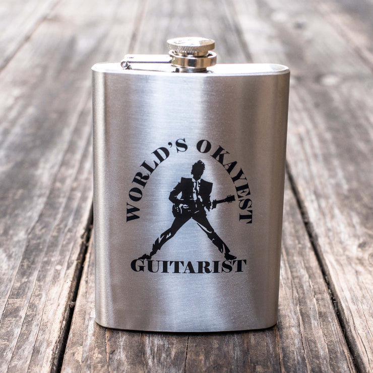 8oz World's Okayest Guitarist Stainless Steel Flask