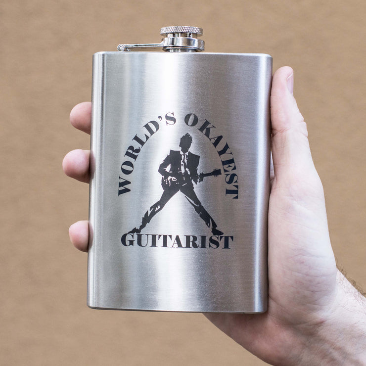 8oz World's Okayest Guitarist Stainless Steel Flask