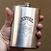 8oz World's Okayest Sheriff Stainless Steel Flask